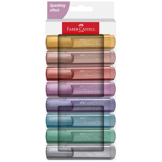 Michaels, Faber-Castell® Textliner Sparkling Effect 8 Color Metallic Highlighters – Category: Markers